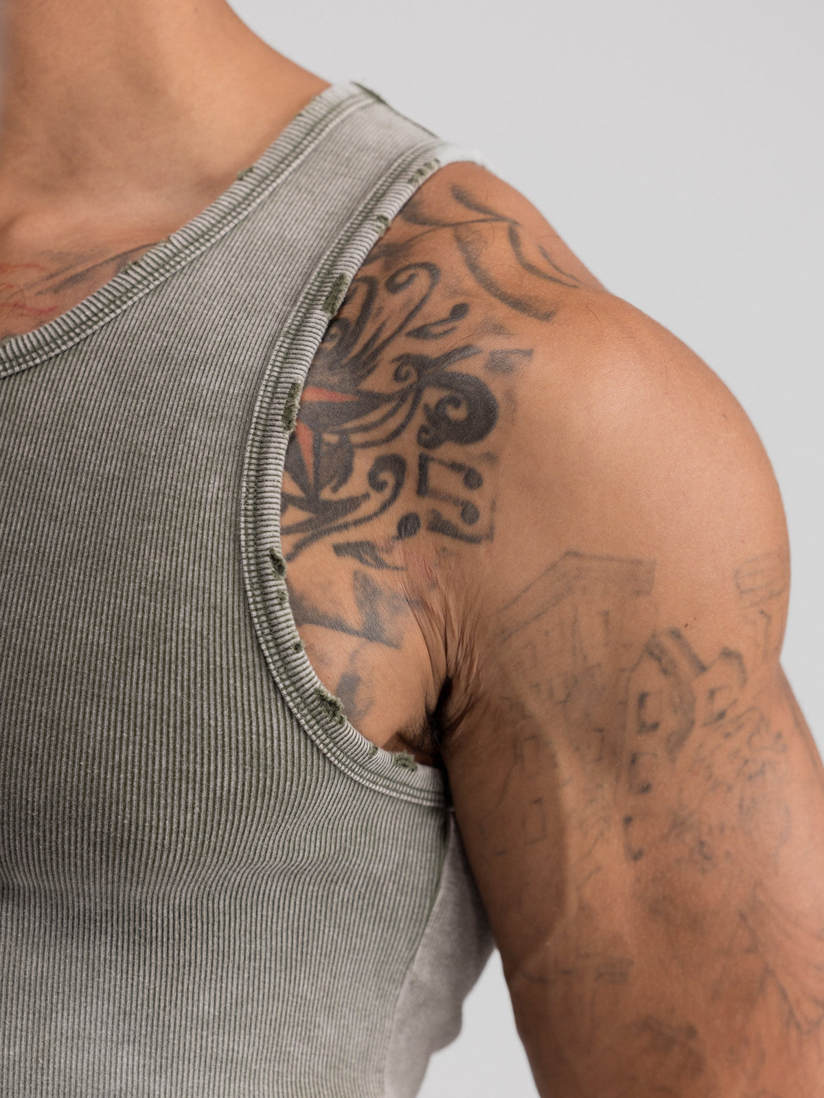 Premium Ultra-Soft Cotton Distressed Fitted Tank 6 Pack