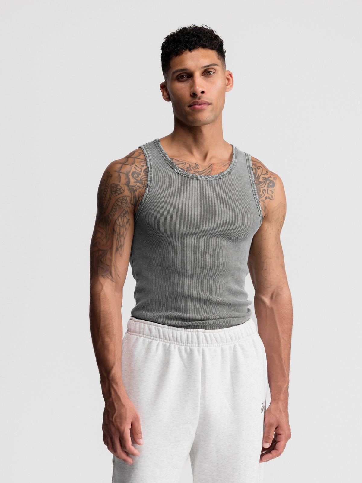 Premium Ultra-Soft Cotton Distressed Fitted Tank 4 Pack