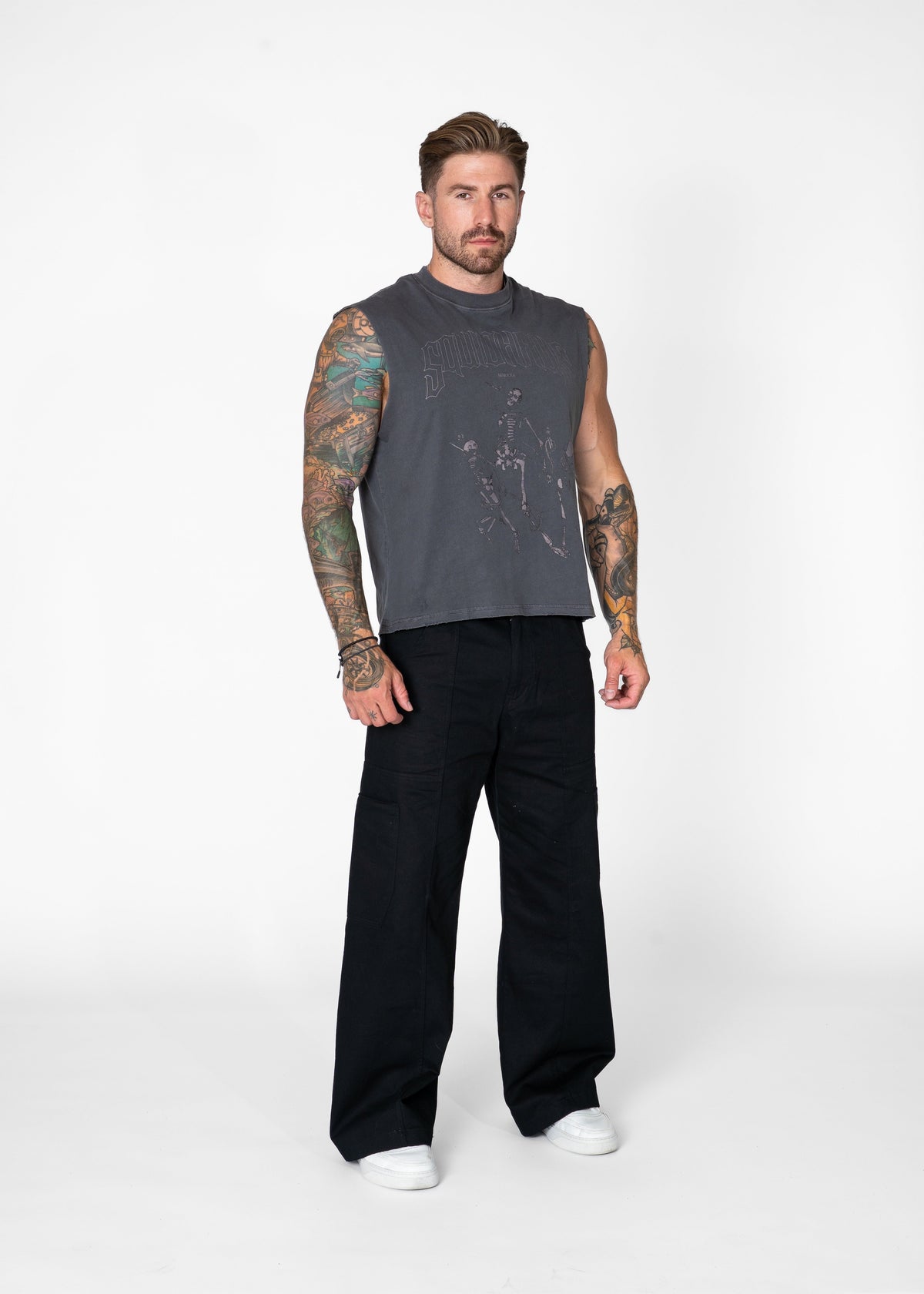 Vintage Cropped Relaxed Cut Off Tee