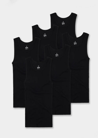 Premium Ultra-Soft Cotton Fitted Tank 6 Pack