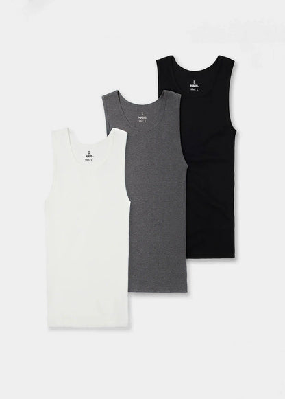 Premium Ultra-Soft Cotton Fitted Tank 3 Pack